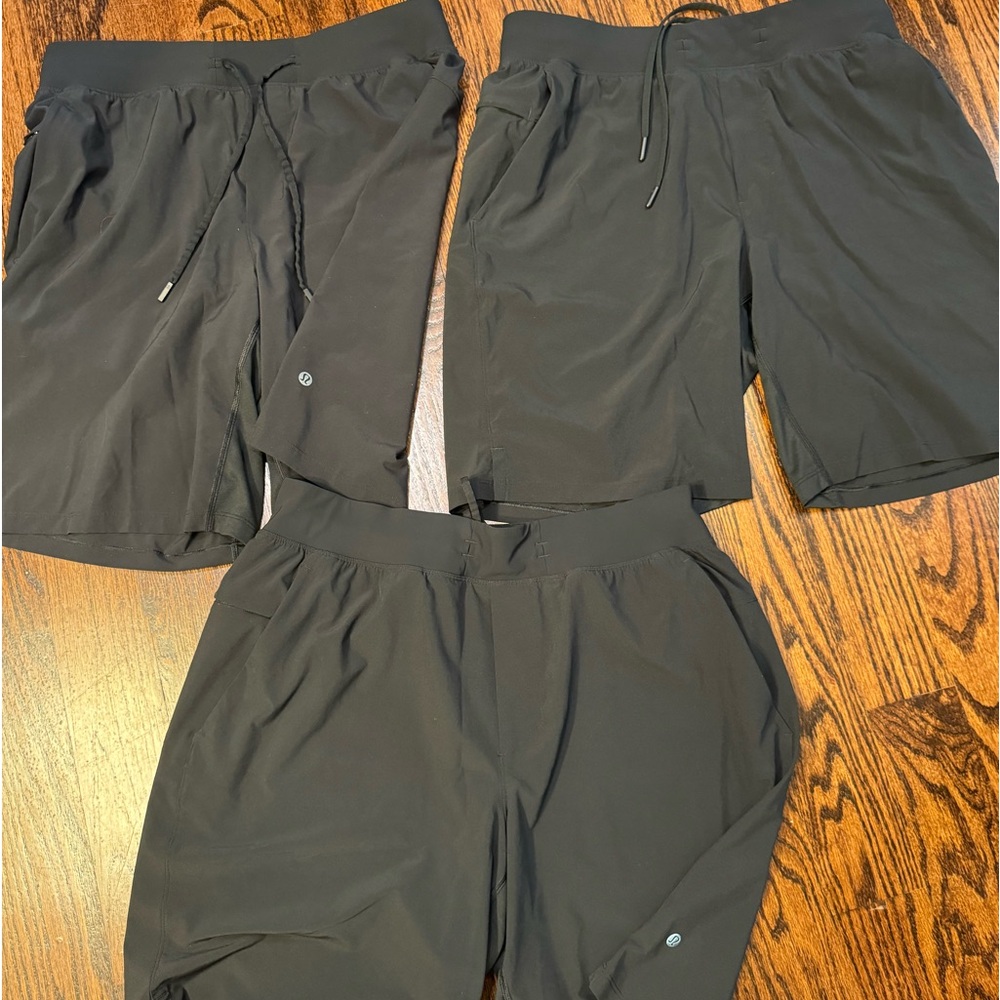 Lululemon shorts 3 black pairs 9”